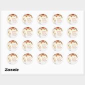 Boho bloemige bruidsdouche ronde sticker (Vel)