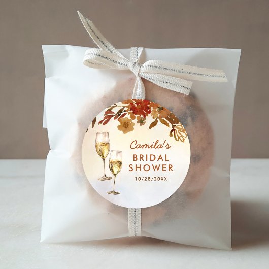 Boho bloemige bruidsdouche ronde sticker