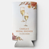 Boho bloemige bruidsdouche seltzer blikjeskoeler (Achterkant)