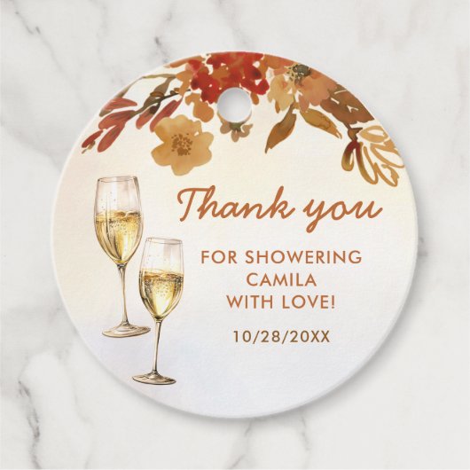 Boho bloemige bruidsfeest bedankjes labels (Voorkant)