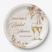 Boho bloemige bruidsfeest papieren bordje (Voorkant)