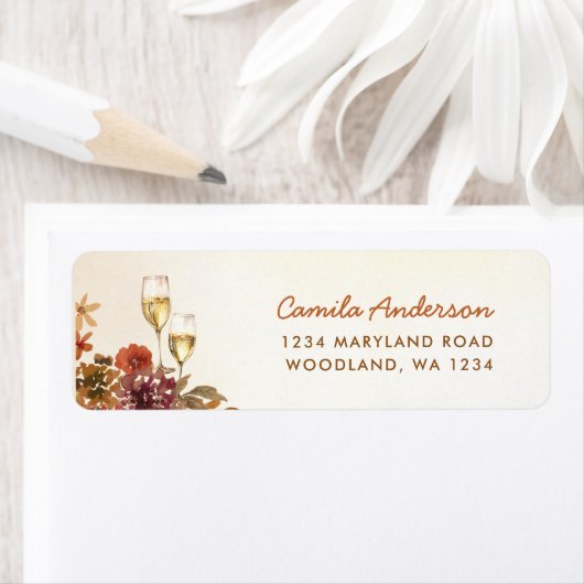 Boho bloemige bruidsuitnodiging etiket (Insitu)