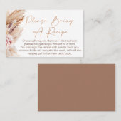 Boho Bloemige Bruiloft Borrel Recept Kaart Verzoek Visitekaartje (Voorkant / Achterkant)