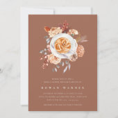 Boho Bloemige Bruiloft Brunch Koffie Kaart (Voorkant)