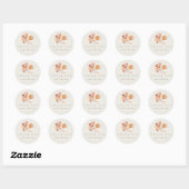 Boho Bloemige Bruiloft Coffee Bedankje Ronde Sticker (Vel)
