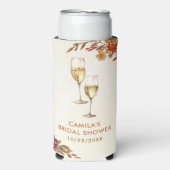 Boho Bloemige Bruiloft Feest Seltzer Blikjeskoeler (Seltzer Voorkant)