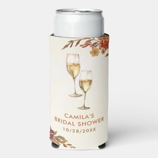 Boho Bloemige Bruiloft Feest Seltzer Blikjeskoeler (Seltzer Voorkant)