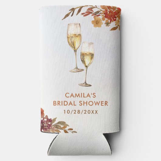 Boho Bloemige Bruiloft Feest Seltzer Blikjeskoeler (Achterkant)