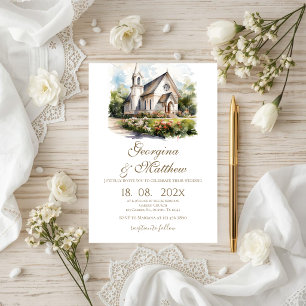 Boho bloemige bruiloft kaart