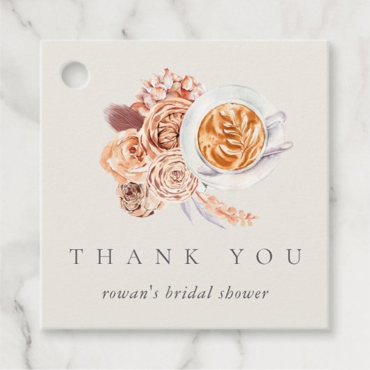 Boho bloemige bruiloft koffie dank je wel bedankjes labels (Voorkant)