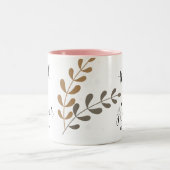 Boho Bloemige Bruiloft Tweekleurige Koffiemok (Center)