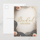 Boho bloemige bruiloft uitnodiging (Voorkant / Achterkant)