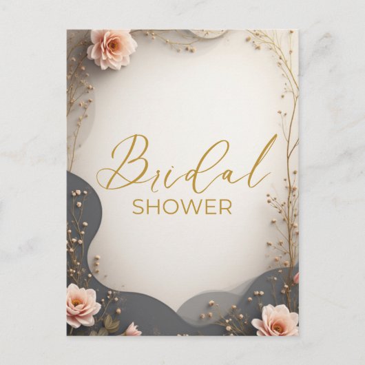 Boho bloemige bruiloft uitnodiging (Voorkant)