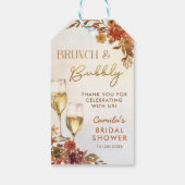 Boho bloemige bruiloftsborrel cadeaulabel (Achterkant)