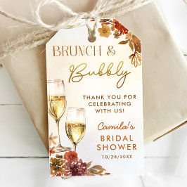 Boho bloemige bruiloftsborrel cadeaulabel