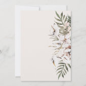 Boho Bloemige Bruiloftsborrel Kaart (Achterkant)