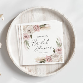 Boho bloemige bruiloftsborrel servet