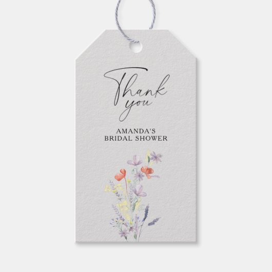 Boho bloemige bruiloftsdans bedankt cadeaulabel (Voorkant)