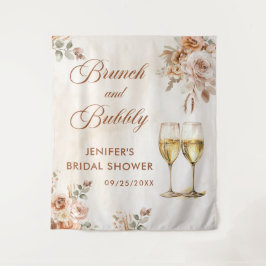Boho bloemige brunch en bruisende bruids-shower wandkleed