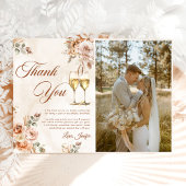 Boho bloemige brunch en bruisende bruidsdouche fot bedankkaart