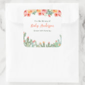 Boho Bloemige Cactus Baby Bibliotheek Ex-Libris Vierkante Sticker (Tas)