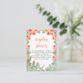 Boho Bloemige Cactus Display Baby Shower Informatiekaartje (Staand voorkant)