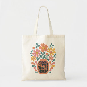 Boho Bloemige Cadeau voor Leraren die Kleine Geest Tote Bag
