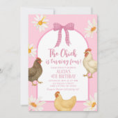 Boho Bloemige Coquette Kip Meisje Verjaardag Kaart (Voorkant)