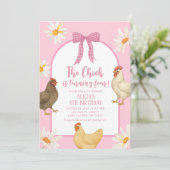 Boho Bloemige Coquette Kip Meisje Verjaardag Kaart (Staand voorkant)