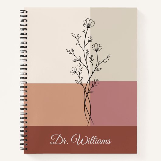 Boho Bloemige Dagelijkse Planner en Dagboek Notitieboek (Voorkant)
