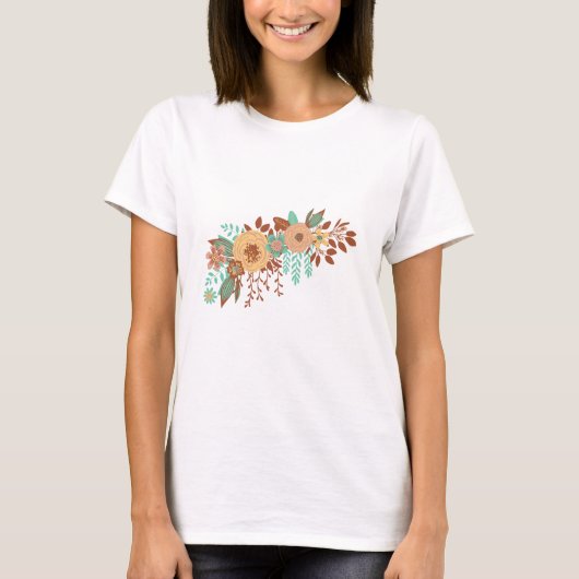 Boho Bloemige Dames T-shirt (Voorkant)
