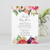 Boho bloemige Drive By bruiloft of babyshower Kaart (Staand voorkant)