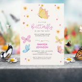 Boho bloemige 'Een Klein Vlindertje' baby shower  Kaart