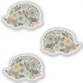 Boho Bloemige Egel Sticker (Voorkant)