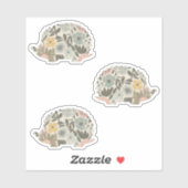 Boho Bloemige Egel Sticker (Vel)