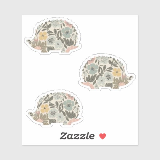 Boho Bloemige Egel Sticker (Vel)