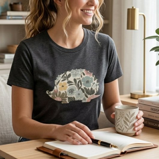 Boho Bloemige Egel T-shirt