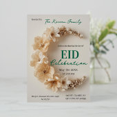 Boho bloemige Eid-feest uitnodiging (Staand Voorkant)