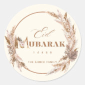Boho Bloemige Eid Mubarak Sticker (Voorkant)