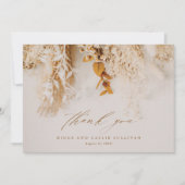 Boho Bloemige Elegante Script Bruiloft Bedankkaart (Voorkant)