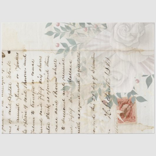 Boho Bloemige Ephemera Ontwerpreeks #2 Tissuepapier (Voorkant)