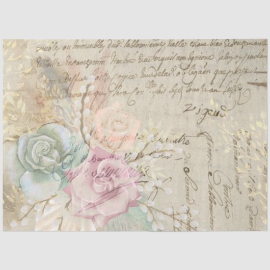 Boho Bloemige Ephemera Ontwerpreeks #4 Tissuepapier (Voorkant)