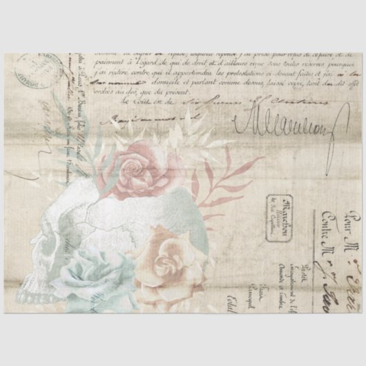 Boho Bloemige Ephemera Ontwerpreeks #6 Tissuepapier (Voorkant)