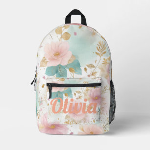 Boho bloemige esthetische rugzak