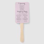 Boho bloemige eucalyptus roze trouwprogramma handwaaier (Achterkant)
