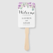 Boho bloemige eucalyptus roze trouwprogramma handwaaier (Voorkant)