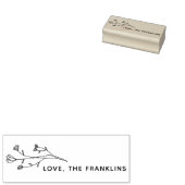 Boho Bloemige Familienaam Rubberstempel (Gestempeld)