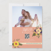 Boho Bloemige Formele Trouwjurk All-in-One Kaart (Achterkant)