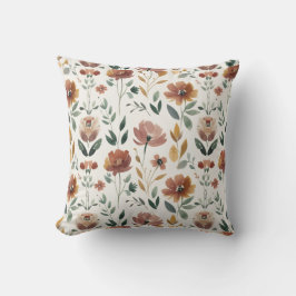 Boho Bloemige Geometrie – Aardse Wilde Bloem Patro Kussen