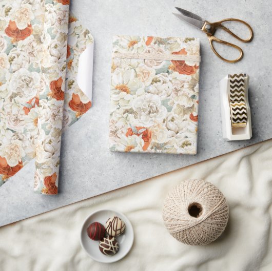 Boho Bloemige Groene Botanische Elementen Cadeaupapier (Crafts)